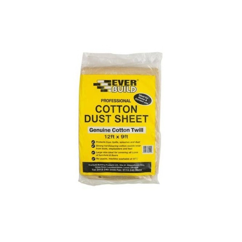 Everbuild Cotton Twill Dust sheet 12ft x 9ft (Single)