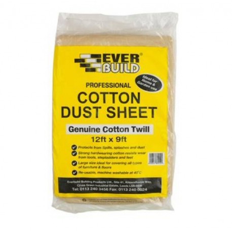 Everbuild Cotton Twill Dust sheet 12ft x 9ft (Single)